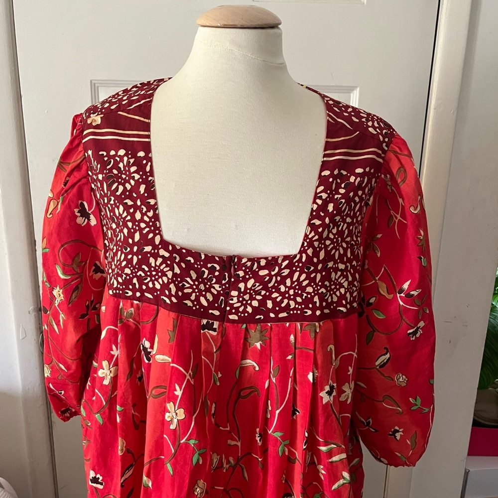 Floral Red Women's Pajama Top